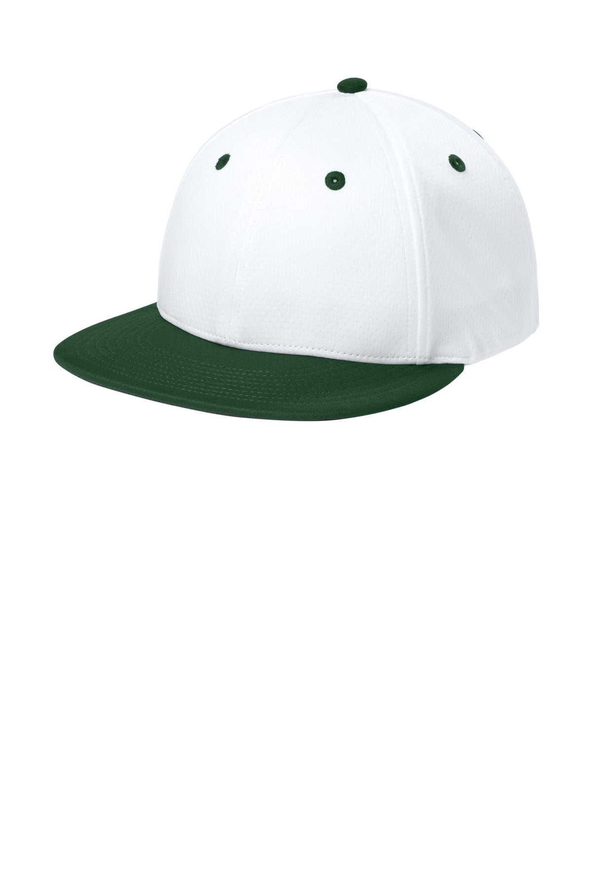 Custom logo Sport-Tek® Impact Mesh Stretch-Tek Cap STC70 in White/ Forest Green/ White