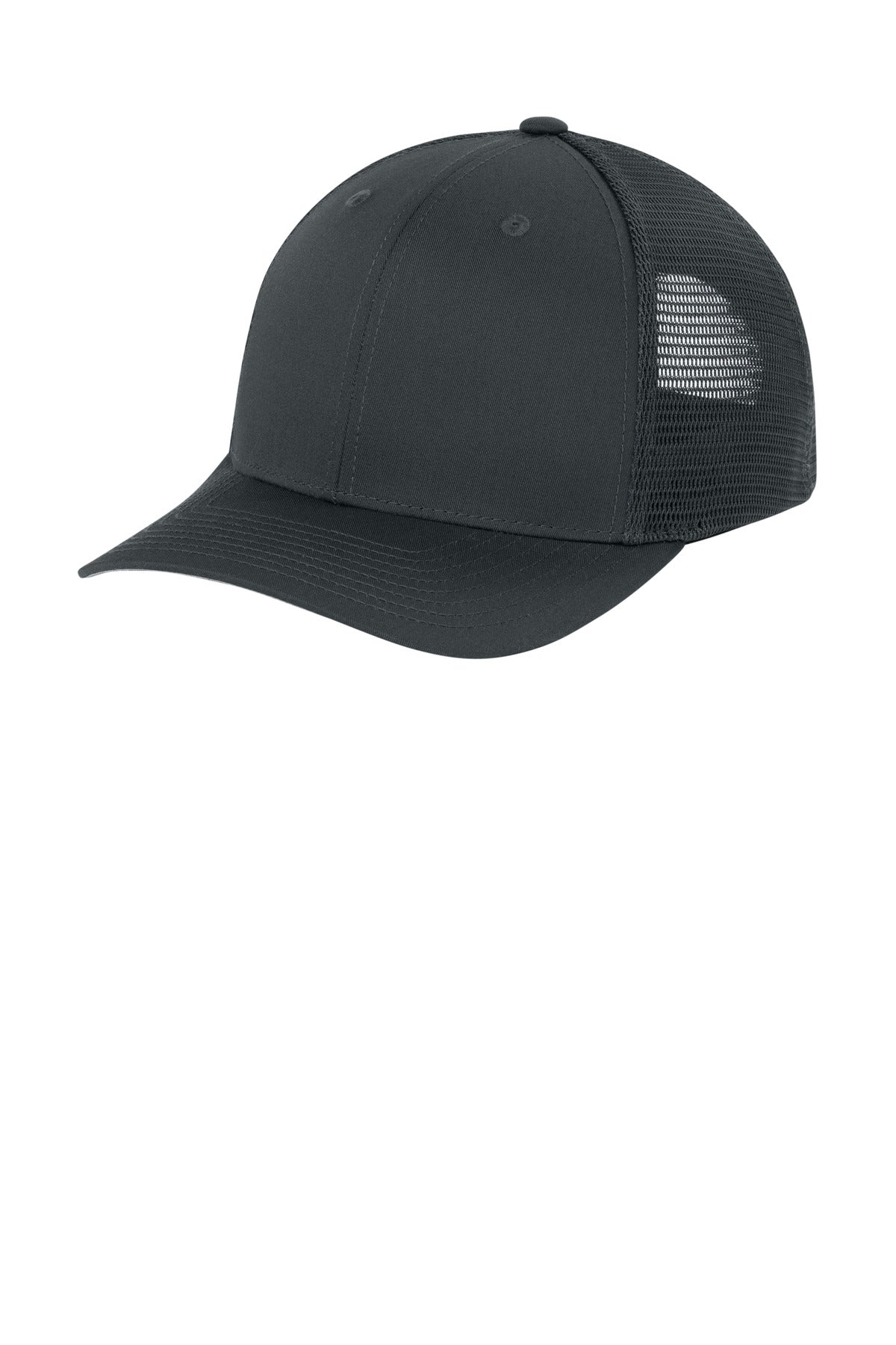 Custom logo Sport-Tek® Stretch-Tek Snapback Trucker Cap STC74 in Iron Grey/ Iron Grey