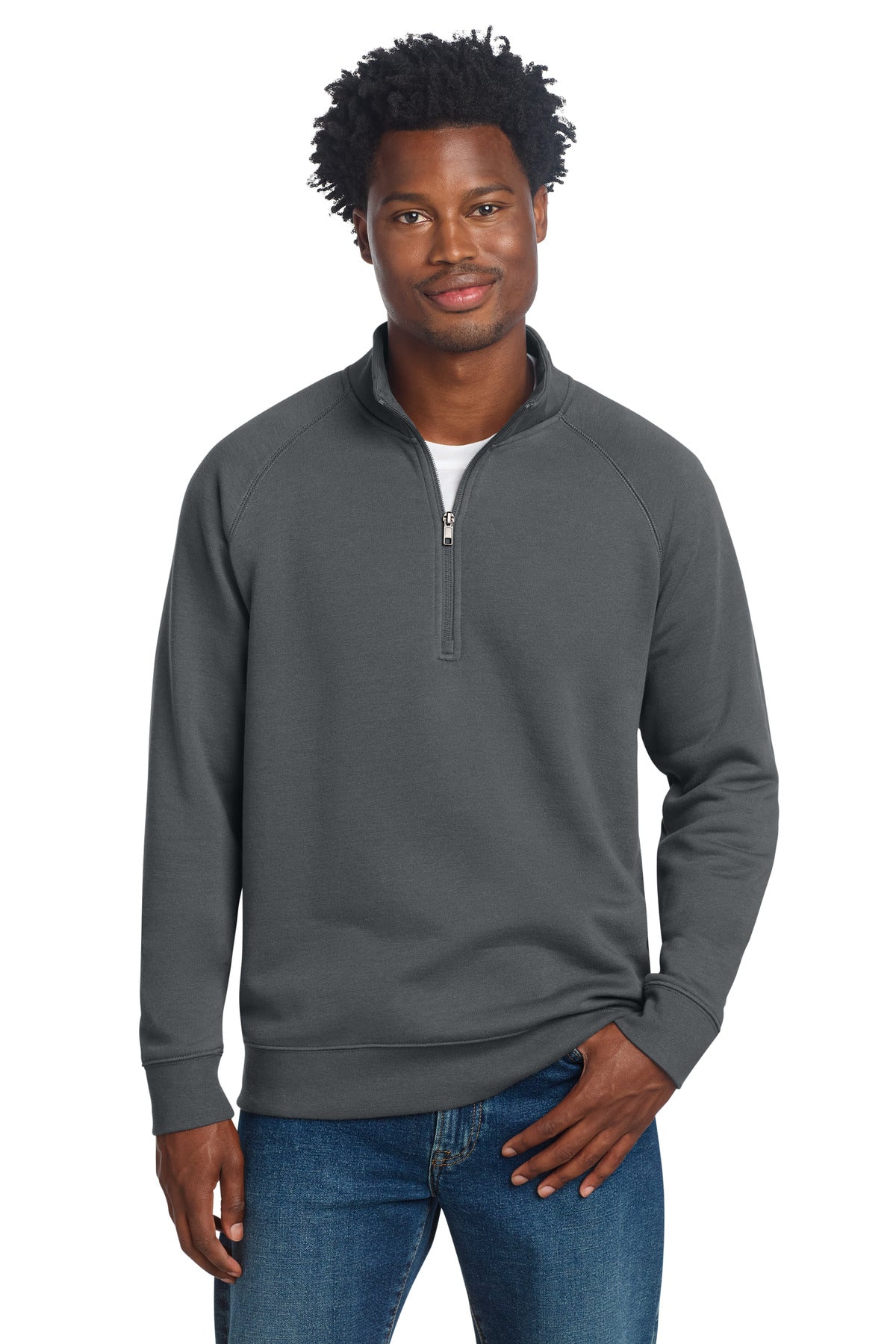 Custom logo Sport-Tek® Drive Fleece 1/4-Zip Pullover STF202 in Dark Smoke Grey