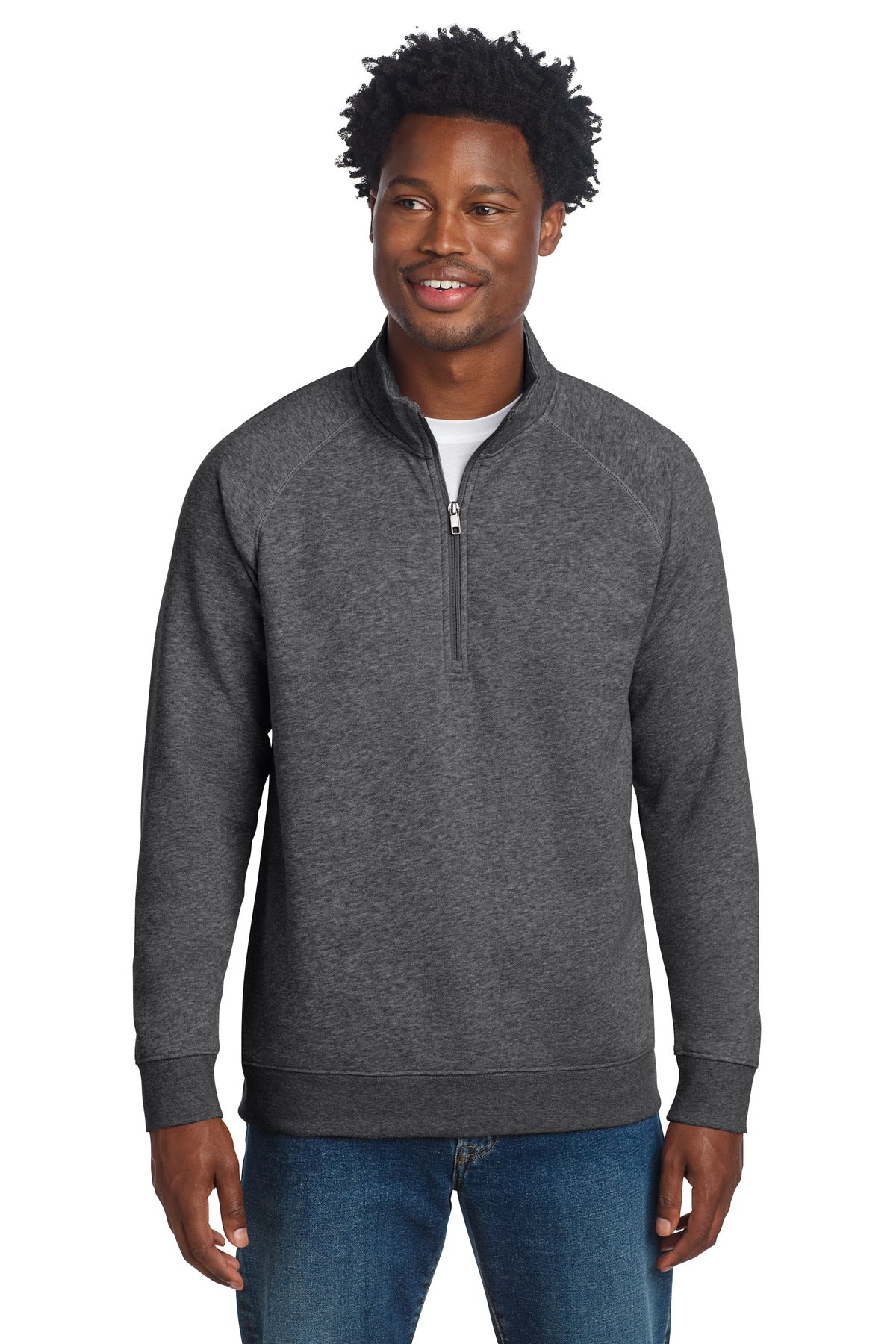Custom logo Sport-Tek® Drive Fleece 1/4-Zip Pullover STF202 in Graphite Heather