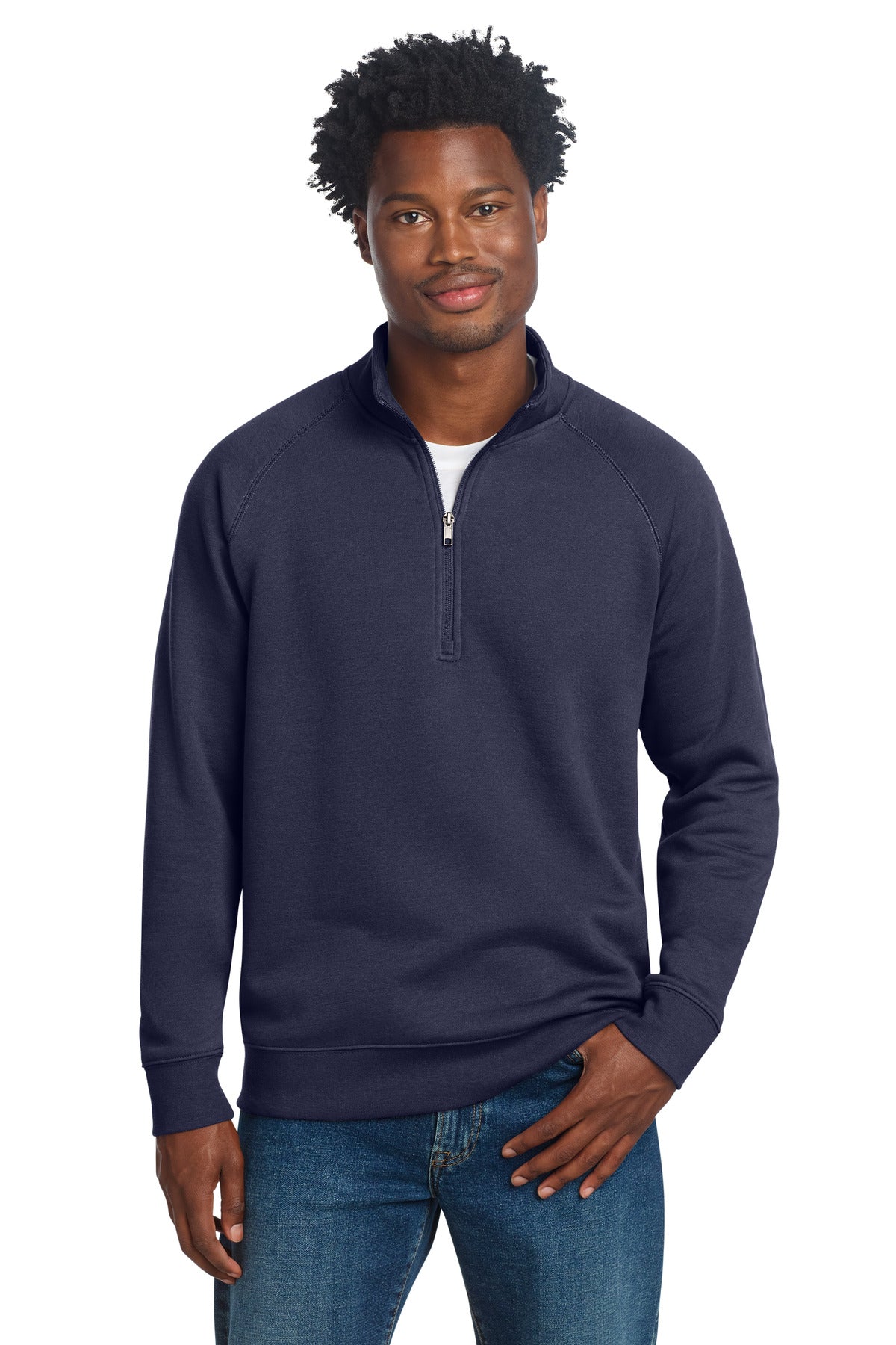 Custom logo Sport-Tek® Drive Fleece 1/4-Zip Pullover STF202 in True Navy