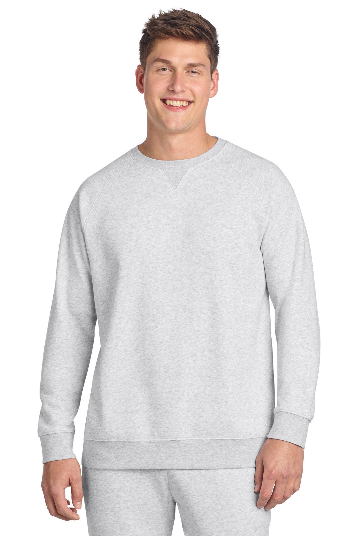 Custom logo Sport-Tek® Drive Fleece Crewneck STF203 in Athletic Heather