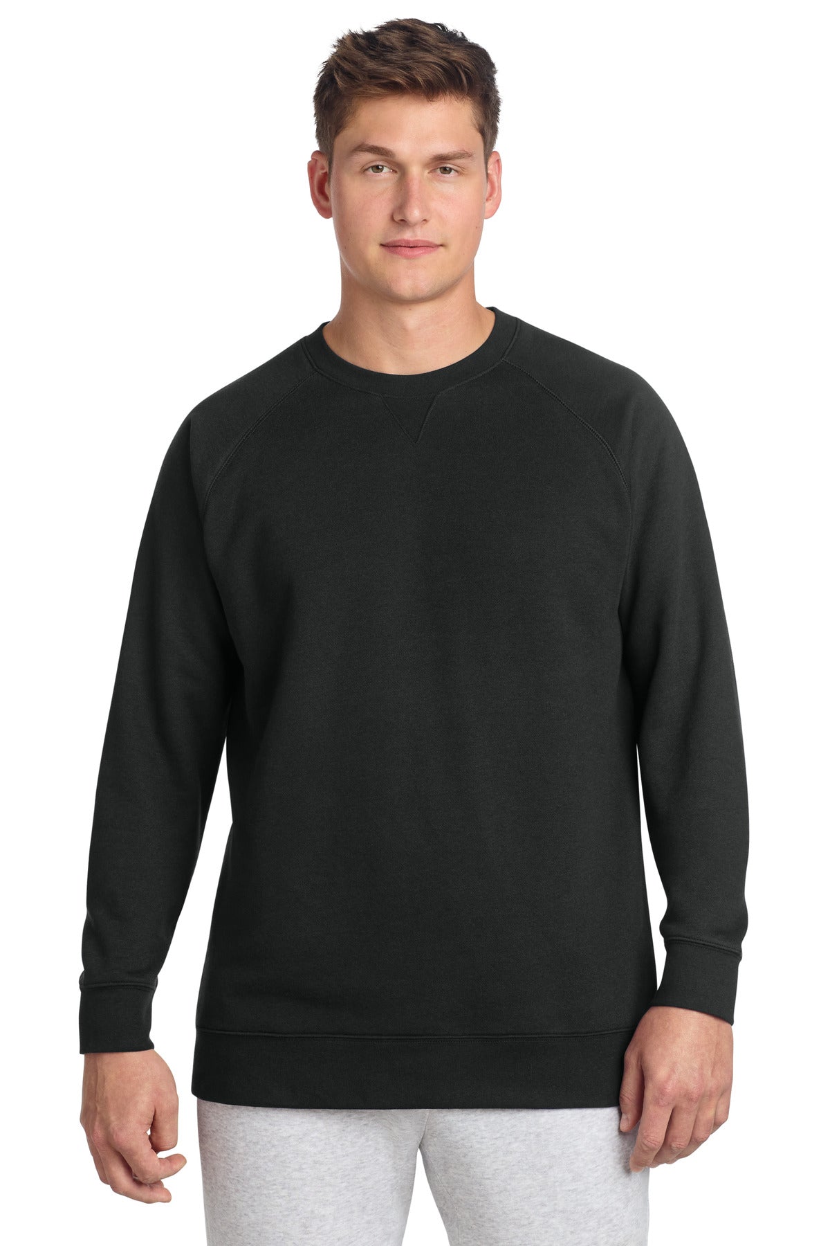 Custom logo Sport-Tek® Drive Fleece Crewneck STF203 in Black