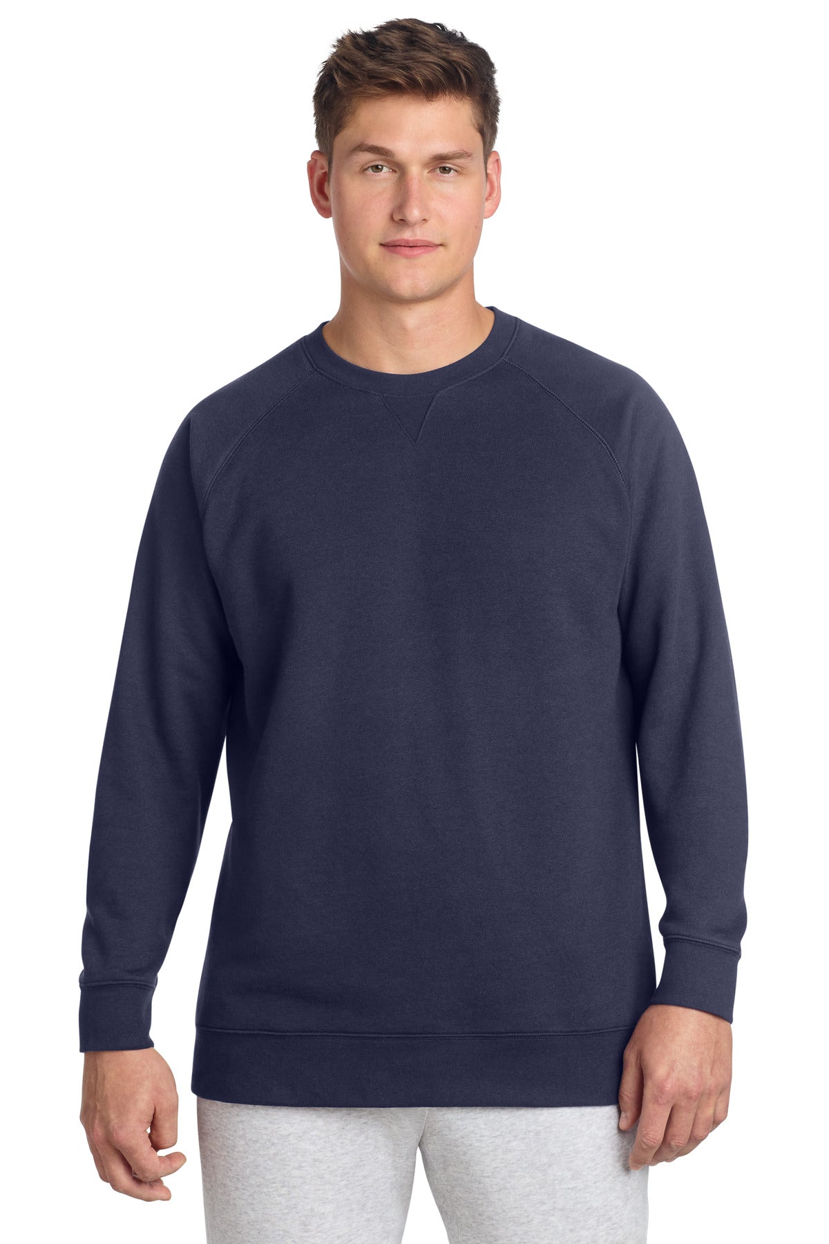 Custom logo Sport-Tek® Drive Fleece Crewneck STF203 in True Navy