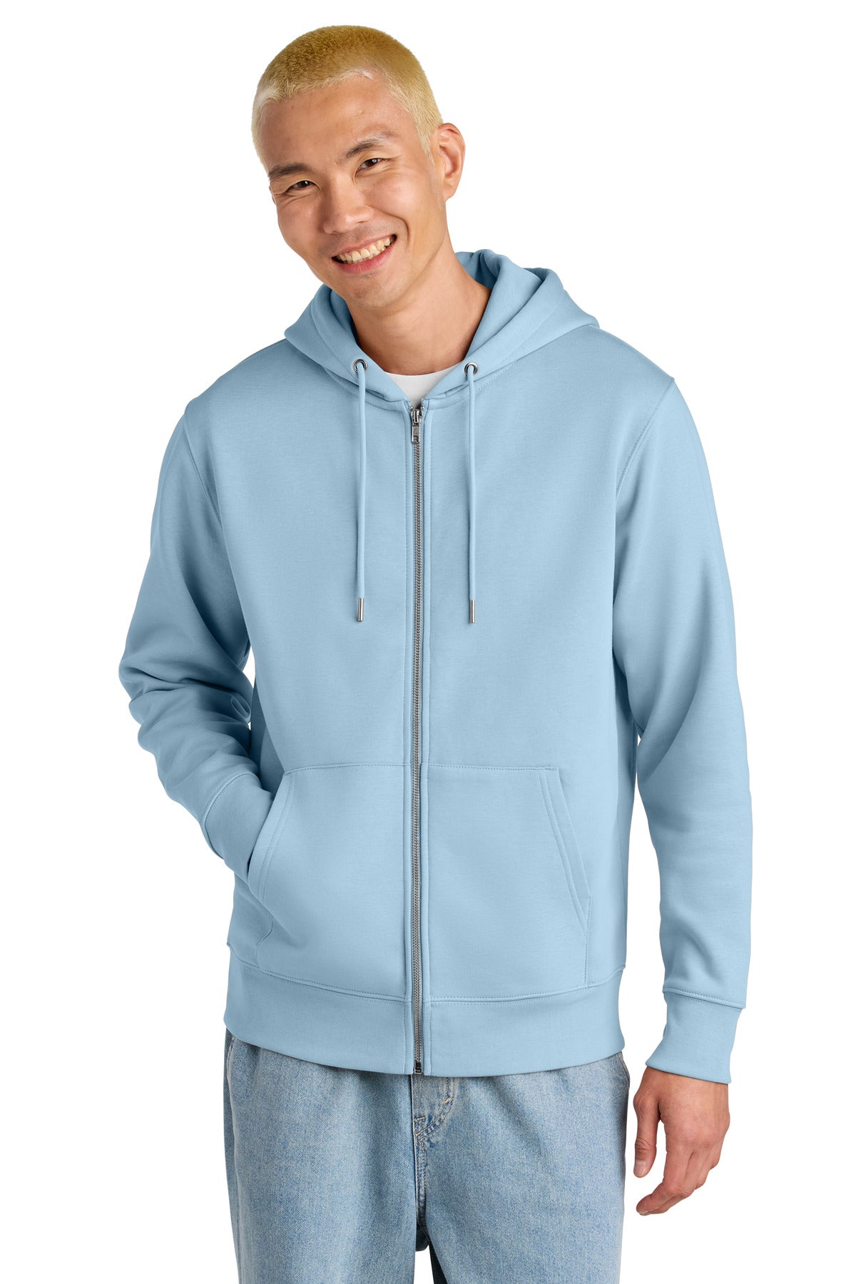 Custom logo Stanley/Stella® Unisex Cultivator 2.0 Full-Zip Hooded Sweatshirt SXU005 in Blue Soul