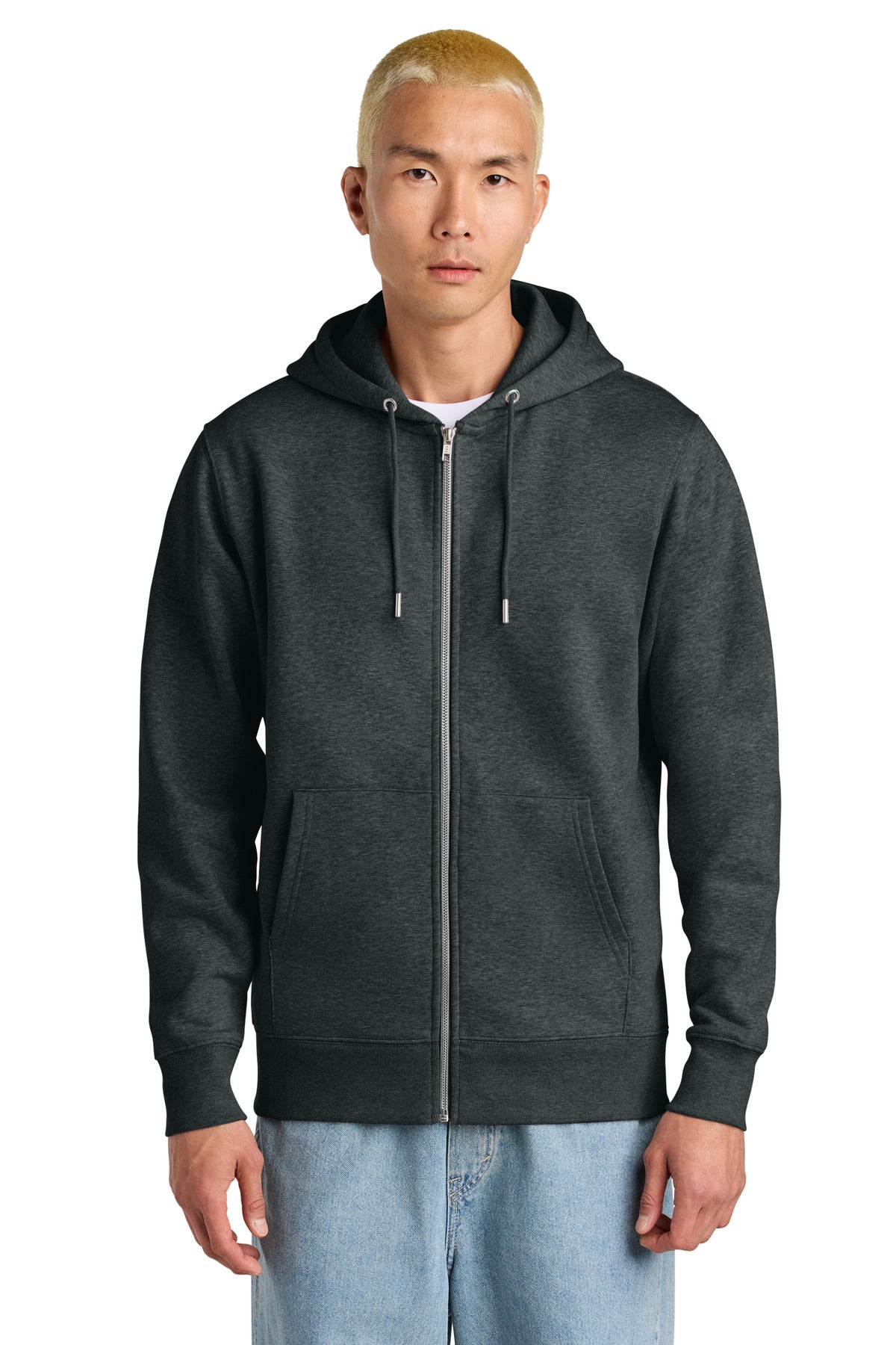 Custom logo Stanley/Stella® Unisex Cultivator 2.0 Full-Zip Hooded Sweatshirt SXU005 in Dark Heather Grey
