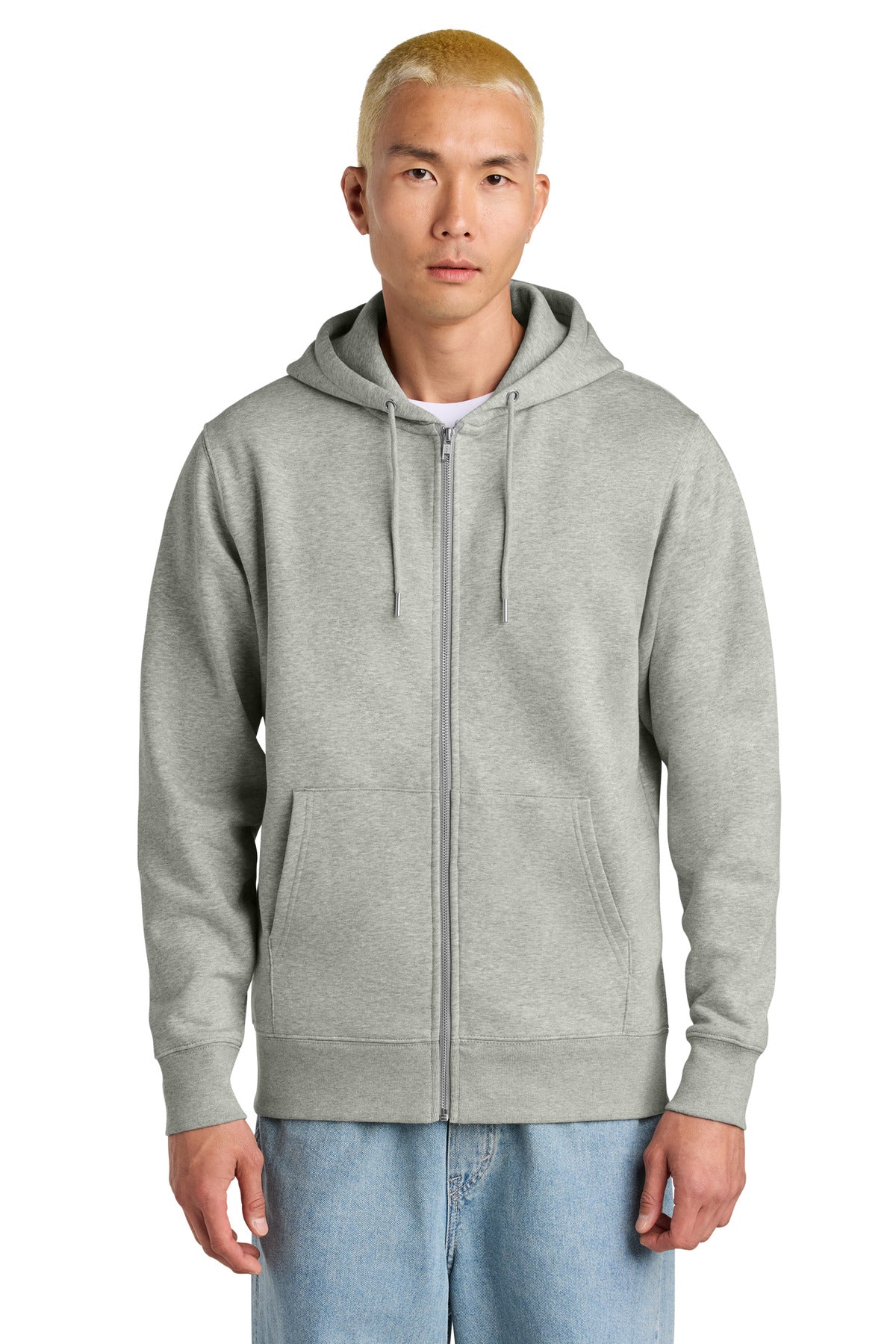 Custom logo Stanley/Stella® Unisex Cultivator 2.0 Full-Zip Hooded Sweatshirt SXU005 in Heather Grey