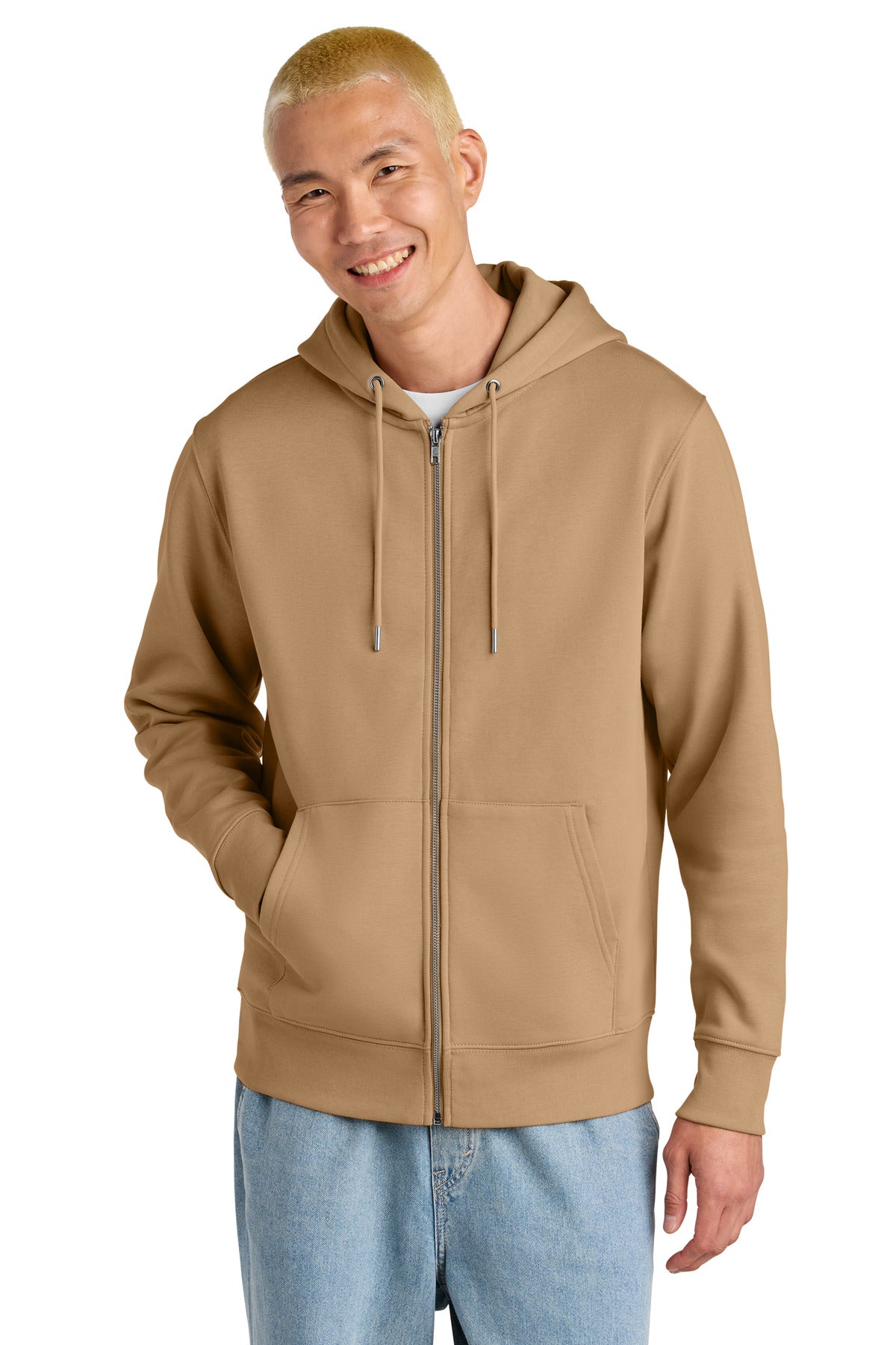 Custom logo Stanley/Stella® Unisex Cultivator 2.0 Full-Zip Hooded Sweatshirt SXU005 in Latte