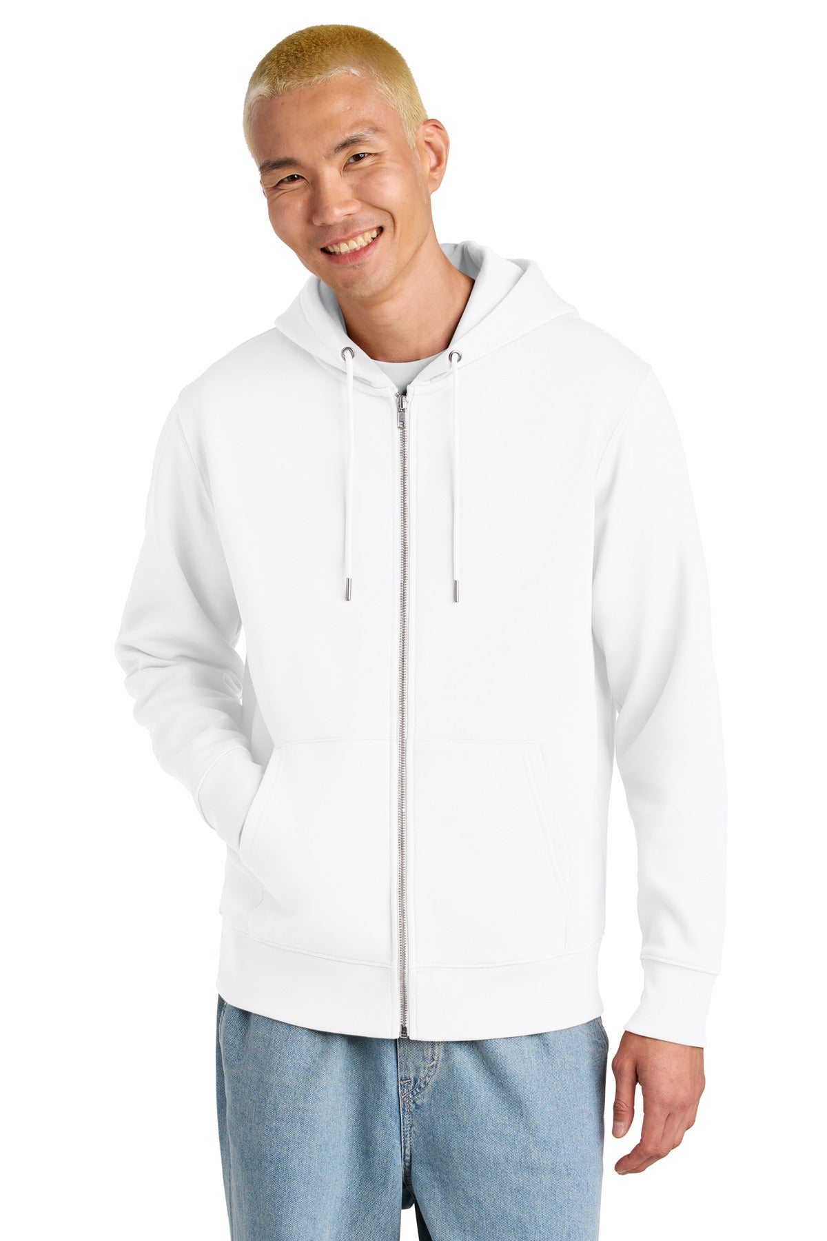 Custom logo Stanley/Stella® Unisex Cultivator 2.0 Full-Zip Hooded Sweatshirt SXU005 in White