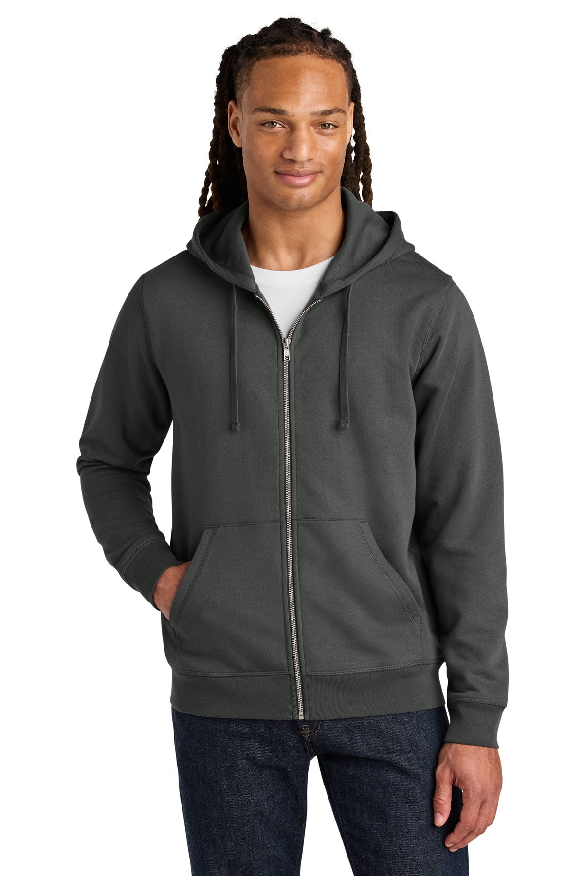 Custom logo Stanley/Stella® Unisex Mixer Full-Zip Hooded Sweatshirt SXU011 in Anthracite