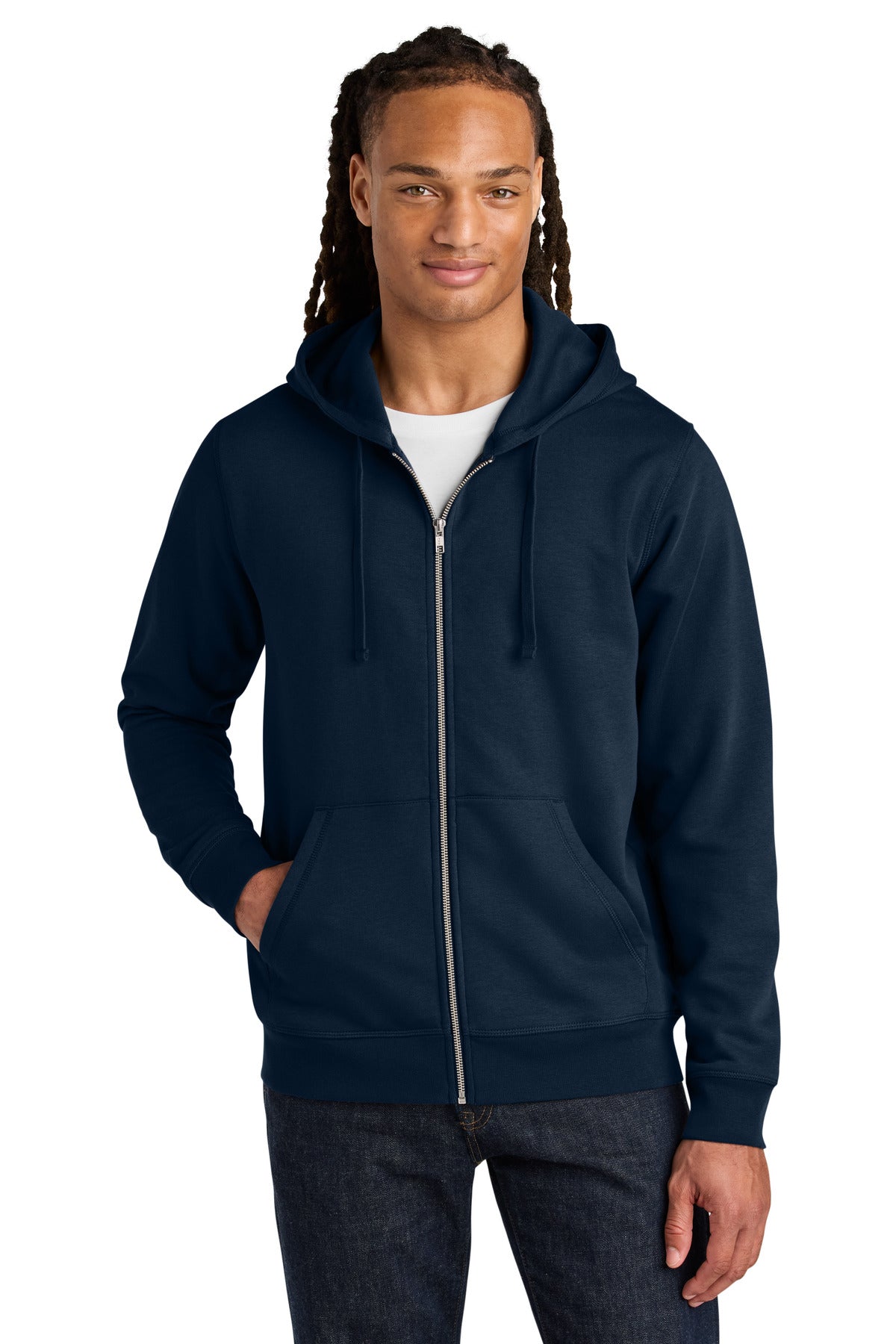 Custom logo Stanley/Stella® Unisex Mixer Full-Zip Hooded Sweatshirt SXU011 in French Navy