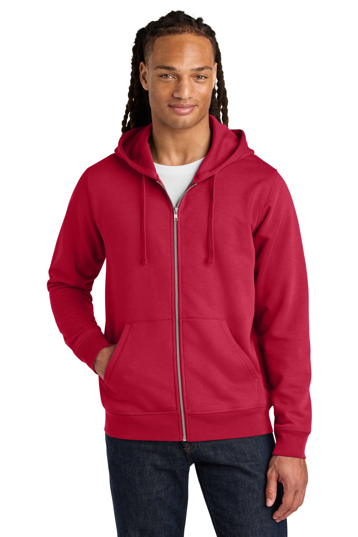 Custom logo Stanley/Stella® Unisex Mixer Full-Zip Hooded Sweatshirt SXU011 in Red