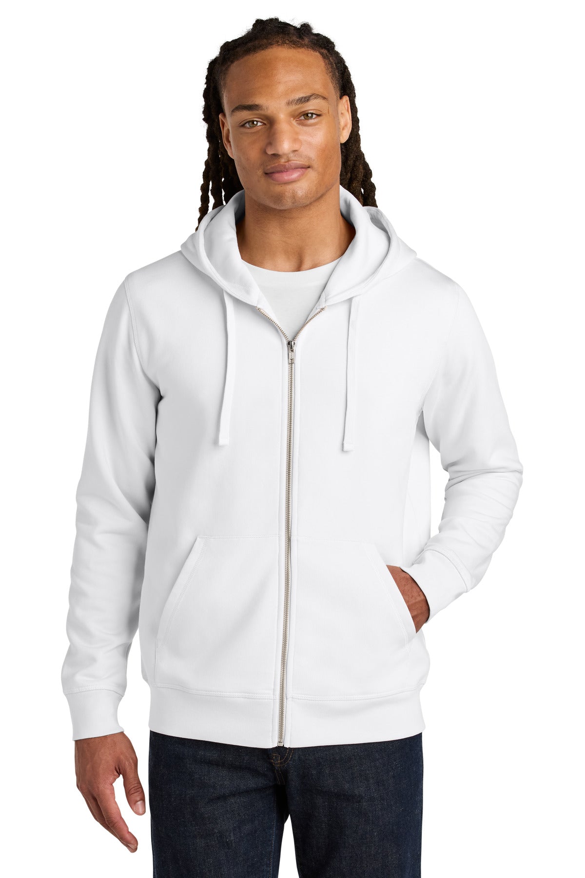 Custom logo Stanley/Stella® Unisex Mixer Full-Zip Hooded Sweatshirt SXU011 in White