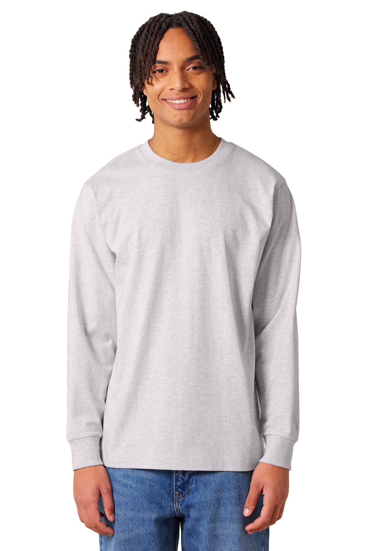 Custom logo Stanley/Stella® Unisex Freestyler Heavyweight Long Sleeve Tee SXU023 in Cool Heather Grey