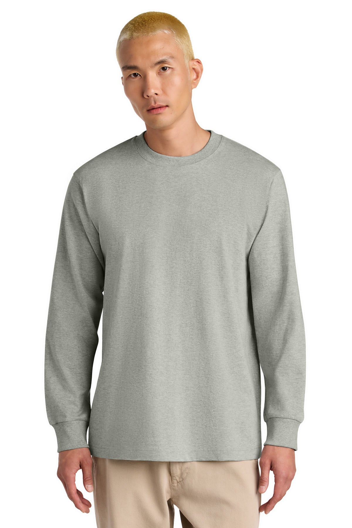 Custom logo Stanley/Stella® Unisex Freestyler Heavyweight Long Sleeve Tee SXU023 in Heather Grey