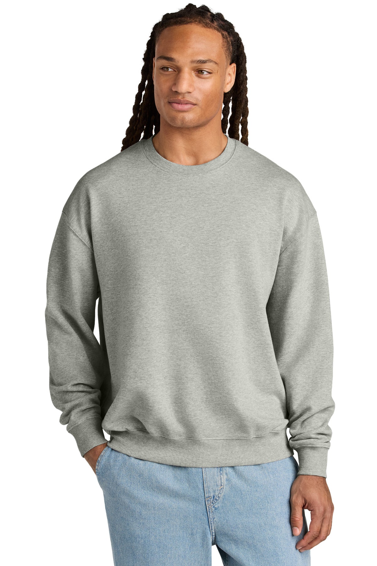Custom logo Stanley/Stella® Unisex Ledger Dry Crewneck Sweatshirt SXU029 in Heather Grey