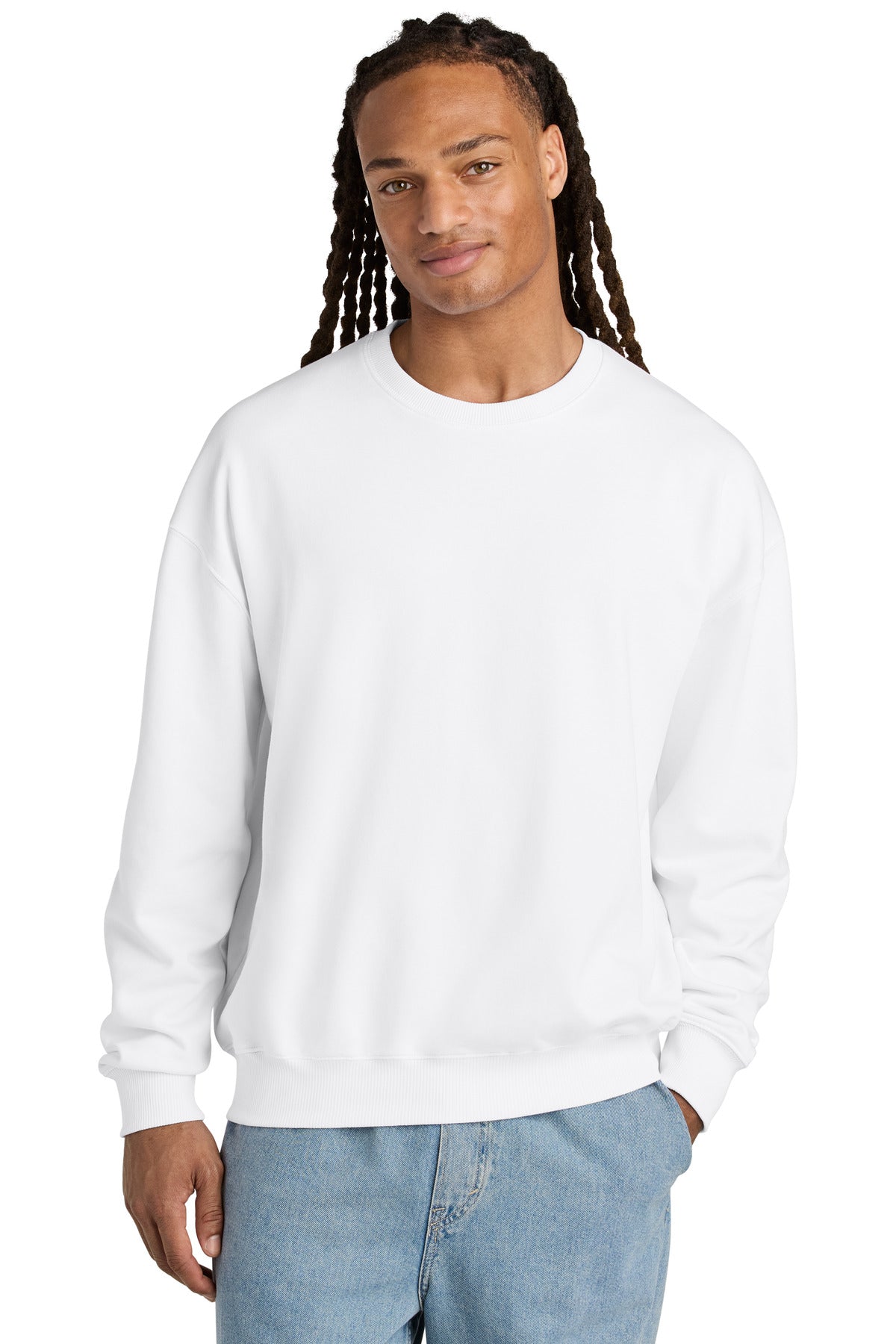 Custom logo Stanley/Stella® Unisex Ledger Dry Crewneck Sweatshirt SXU029 in White