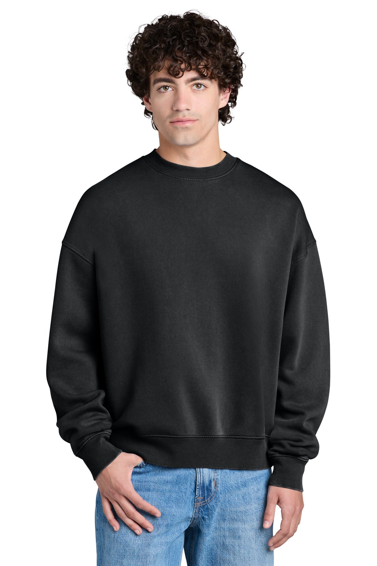Custom logo Stanley/Stella® Unisex Easer Vintage Crewneck Sweatshirt SXU043 in G. Dyed Black Rock