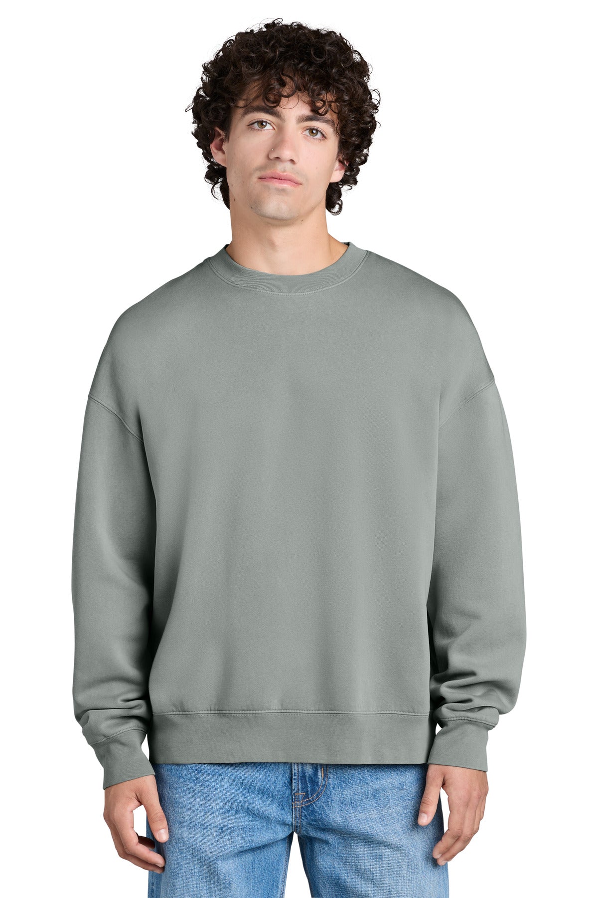 Custom logo Stanley/Stella® Unisex Easer Vintage Crewneck Sweatshirt SXU043 in G. Dyed Misty Grey