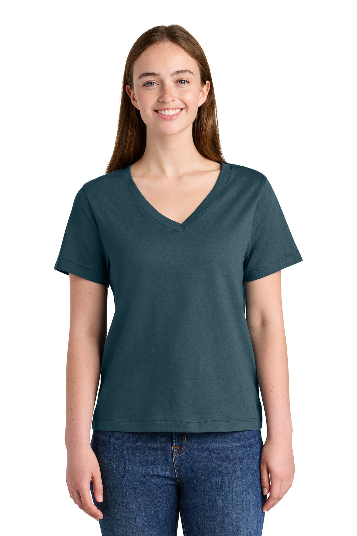 Custom logo Stanley/Stella® Women's Stella Isla V-Neck Tee SXW032 in Stargazer