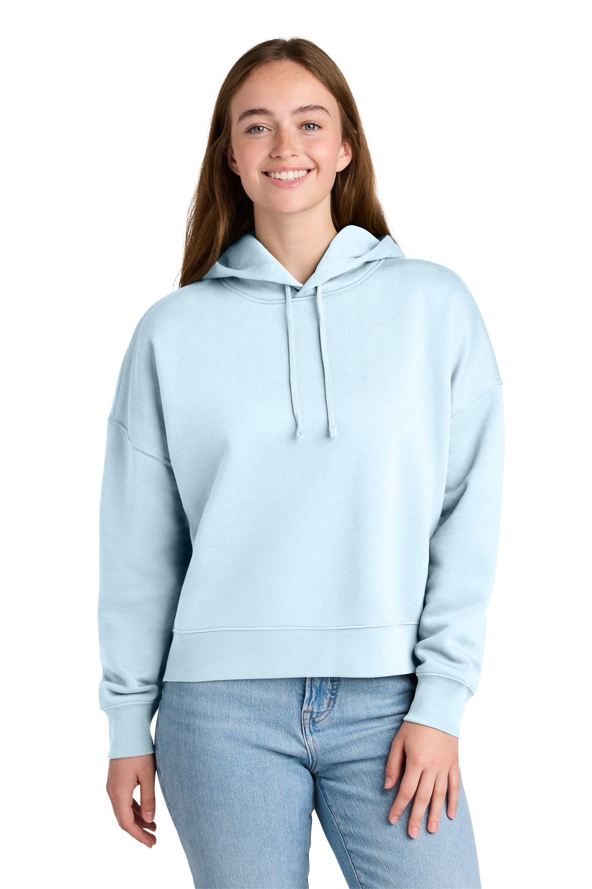 Custom logo Stanley/Stella® Women's Stella Nora Hooded Sweatshirt SXW035 in Blue Ice