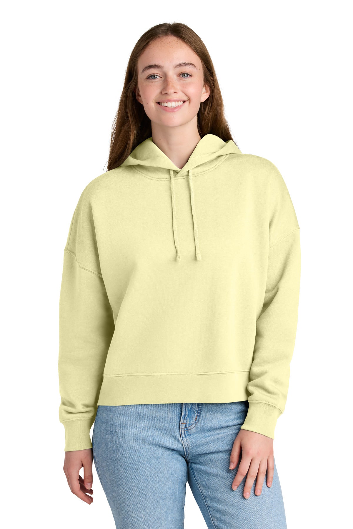 Custom logo Stanley/Stella® Women's Stella Nora Hooded Sweatshirt SXW035 in Lemon Sorbet