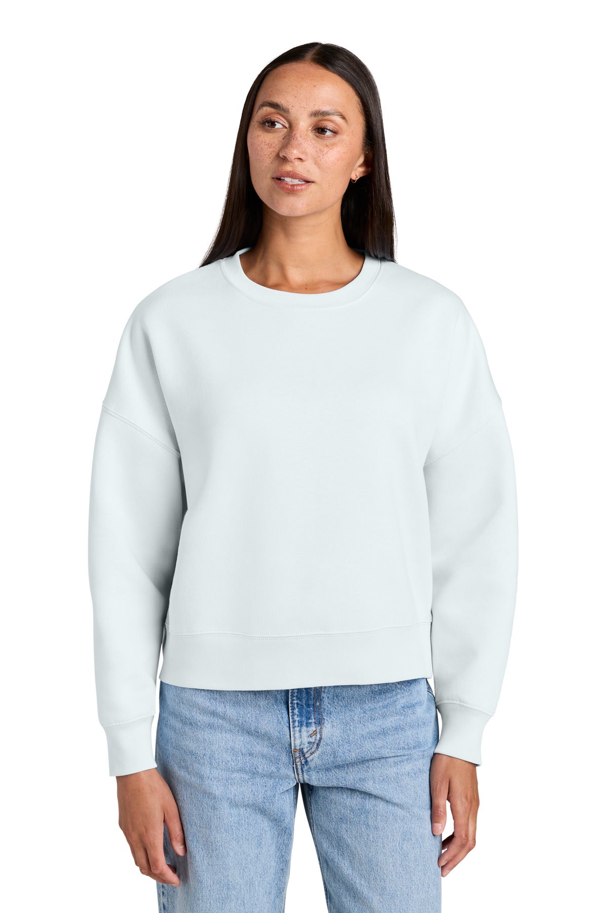 Custom logo Stanley/Stella® Women's Stella Alma Crewneck Sweatshirt SXW036 in Blue Ice