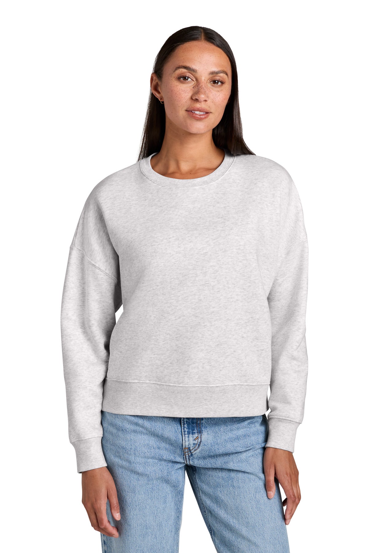 Custom logo Stanley/Stella® Women's Stella Alma Crewneck Sweatshirt SXW036 in Cool Heather Grey