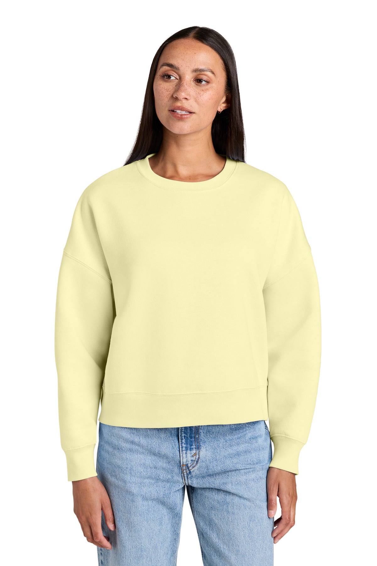 Custom logo Stanley/Stella® Women's Stella Alma Crewneck Sweatshirt SXW036 in Lemon Sorbet