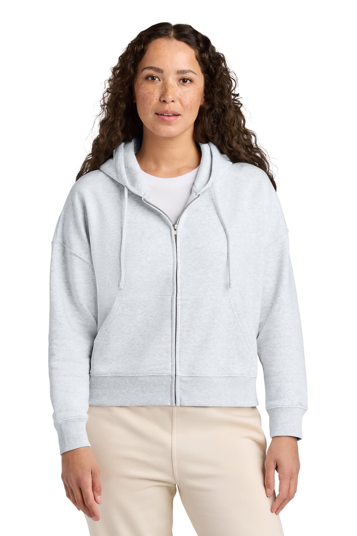 Custom logo Stanley/Stella® Women's Stella Ida Full-Zip Hooded Sweatshirt SXW037 in Cool Heather Grey
