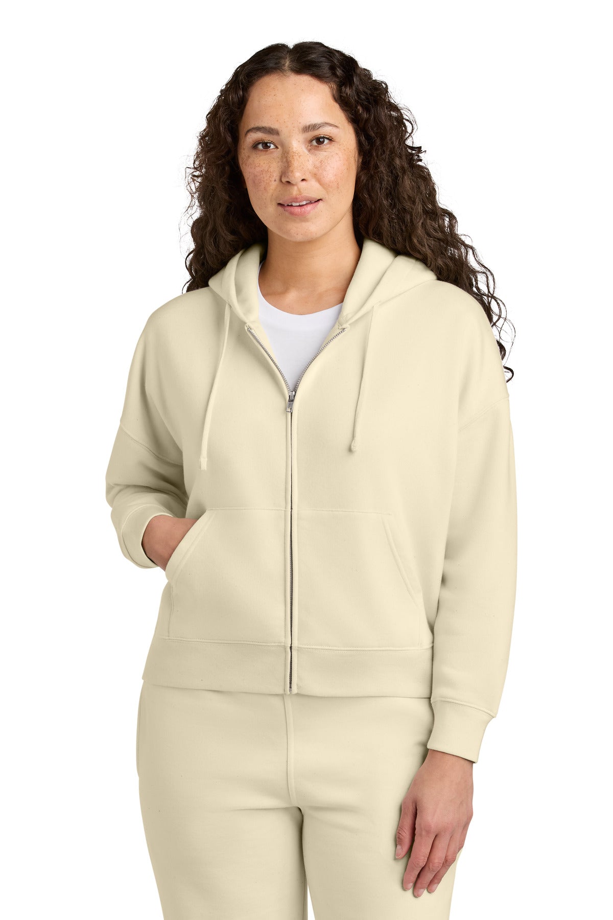 Custom logo Stanley/Stella® Women's Stella Ida Full-Zip Hooded Sweatshirt SXW037 in Natural Raw