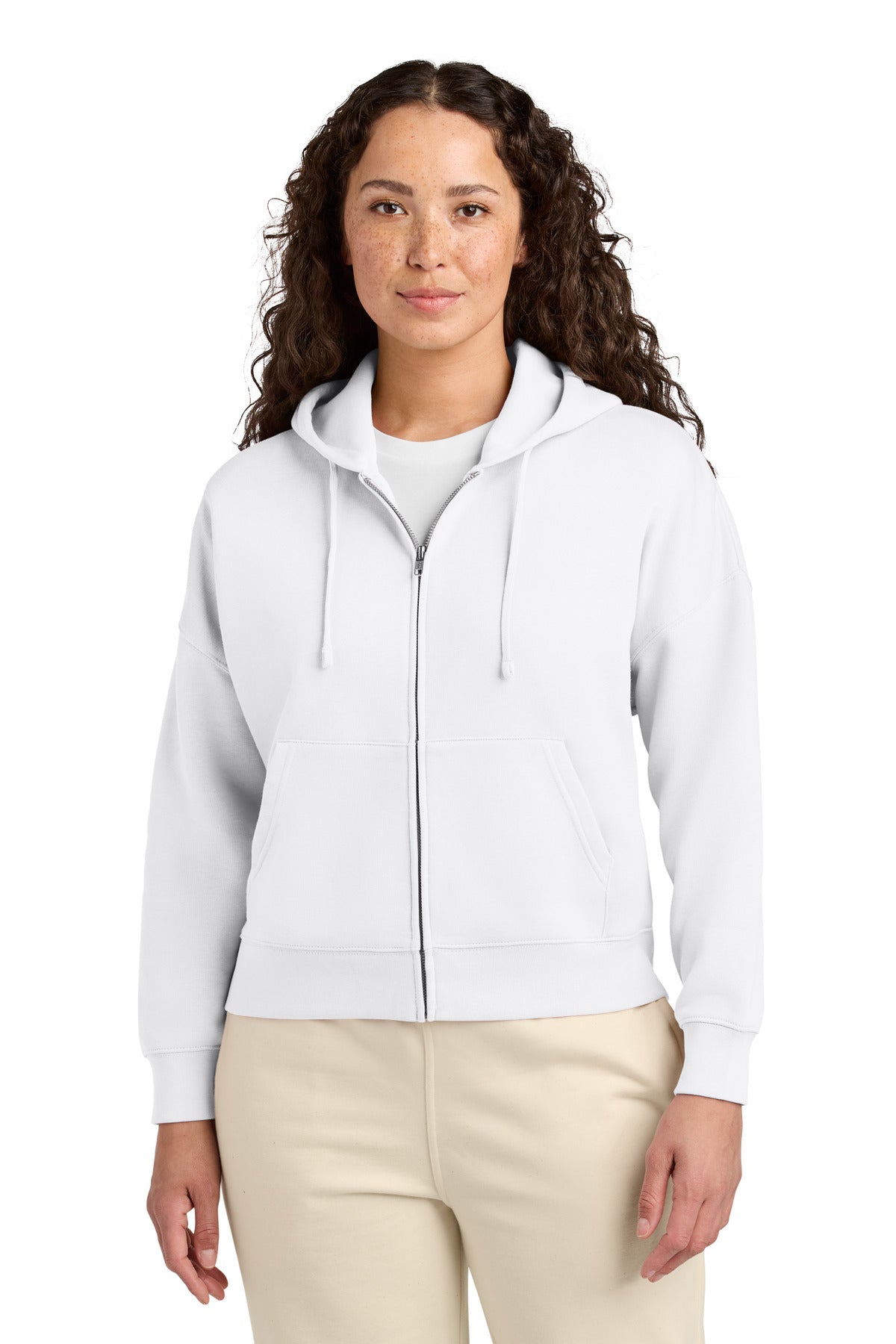 Custom logo Stanley/Stella® Women's Stella Ida Full-Zip Hooded Sweatshirt SXW037 in White