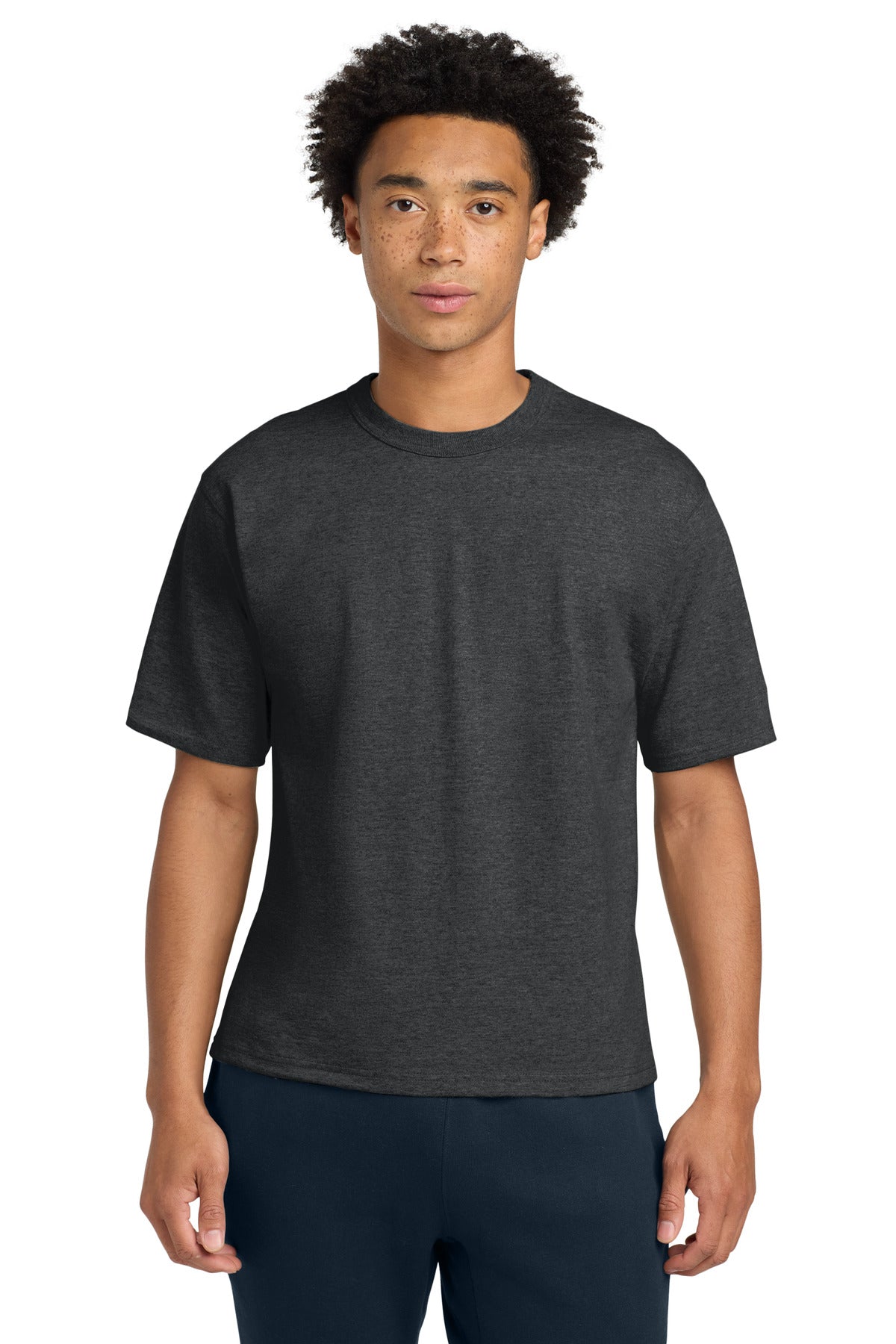 Custom logo Champion ®  Heritage 7-Oz. Jersey Tee T105 in Charcoal Heather