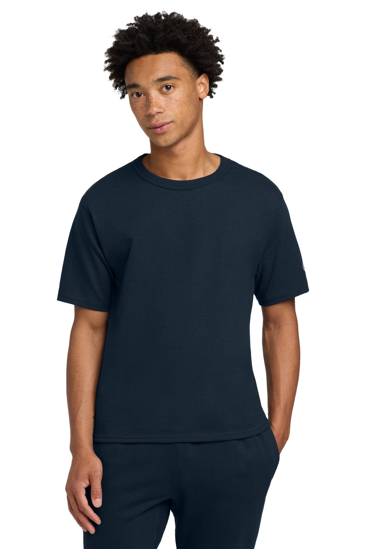 Custom logo Champion ®  Heritage 7-Oz. Jersey Tee T105 in Navy