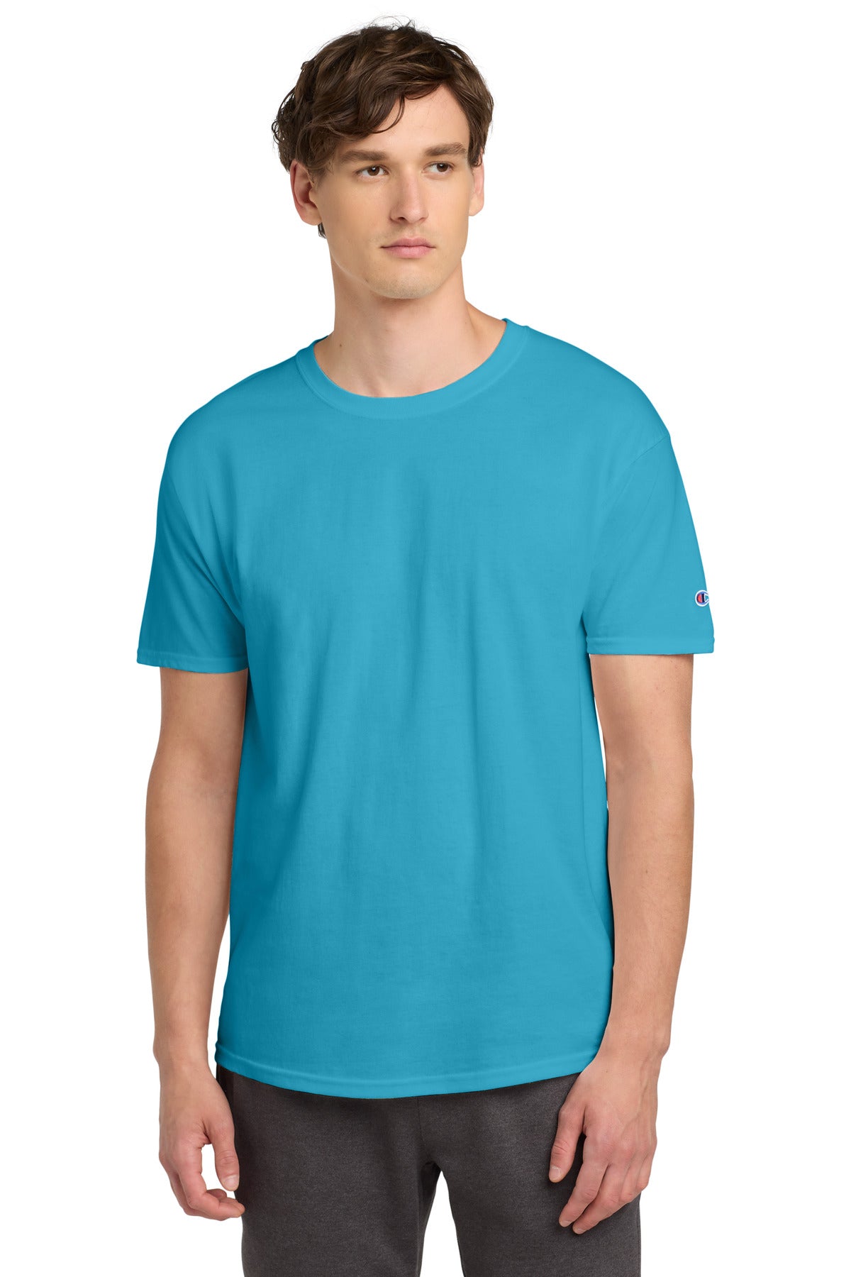 Custom logo Champion ®  Heritage 6-Oz. Jersey Tee T425 in Blue Lagoon