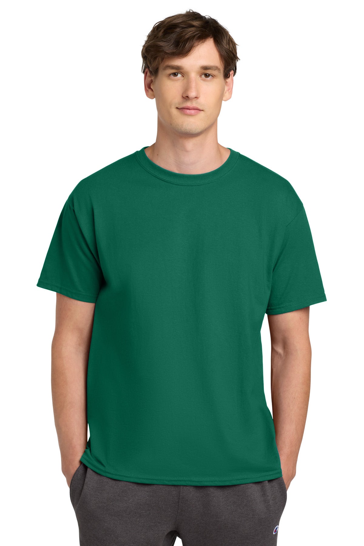 Custom logo Champion ®  Heritage 6-Oz. Jersey Tee T425 in Emerald Green