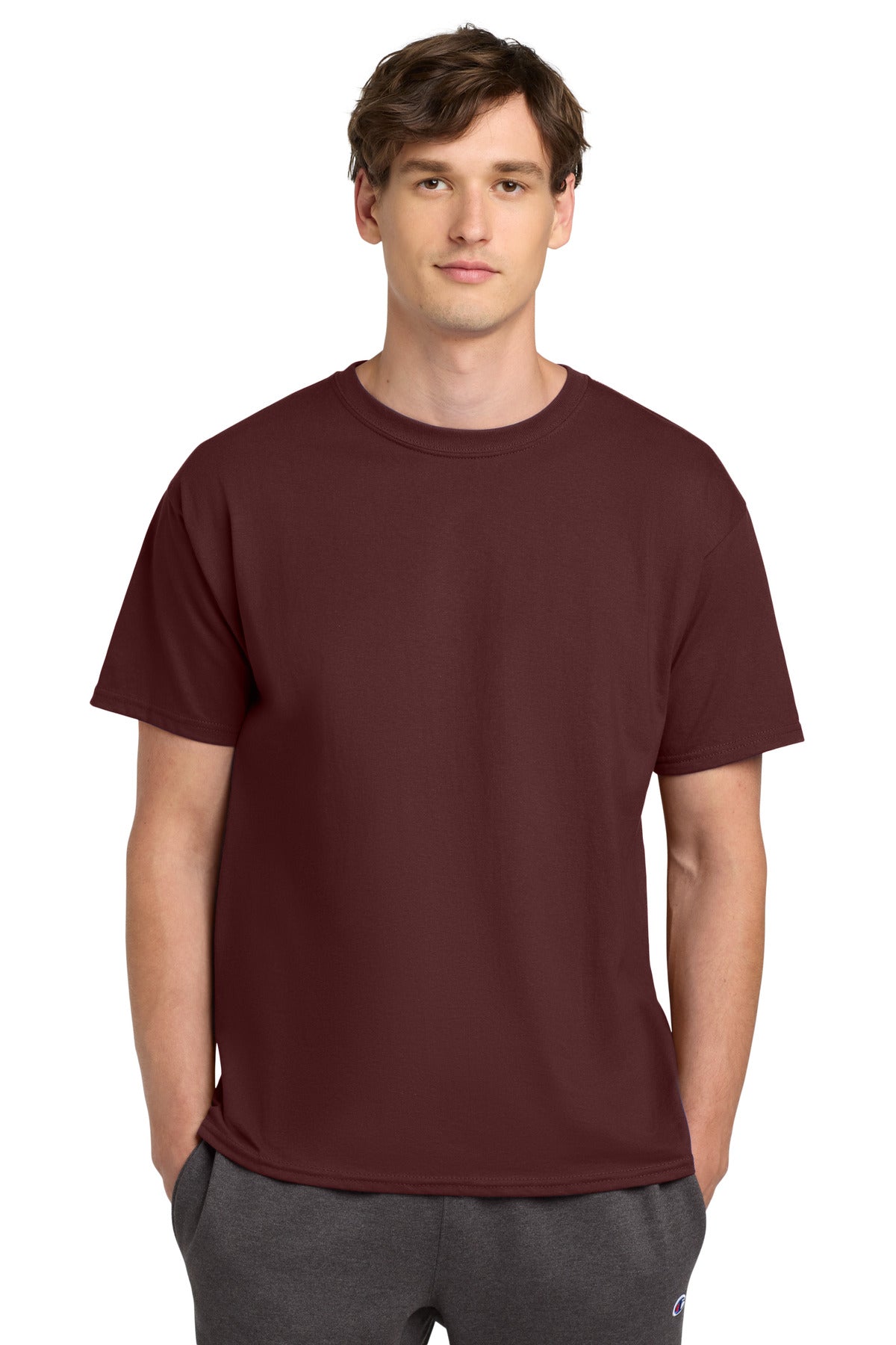 Custom logo Champion ®  Heritage 6-Oz. Jersey Tee T425 in Maroon