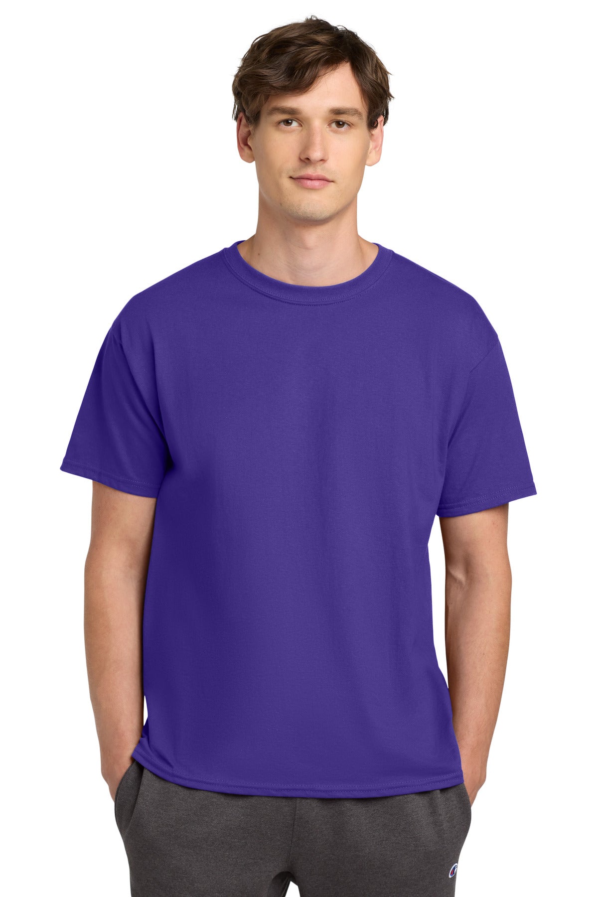 Custom logo Champion ®  Heritage 6-Oz. Jersey Tee T425 in Purple
