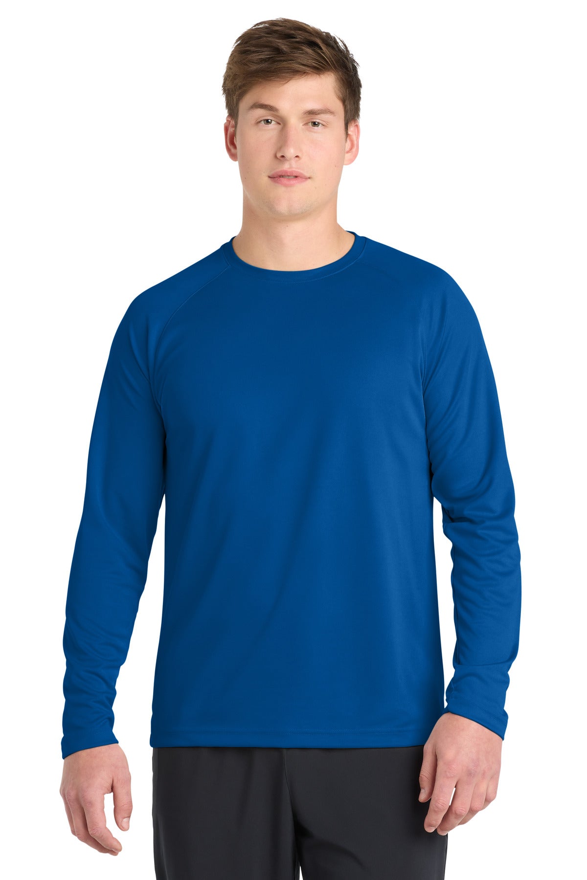 Custom logo Sport-Tek® Dry Zone® Long Sleeve Raglan T-Shirt. T473LS in True Royal