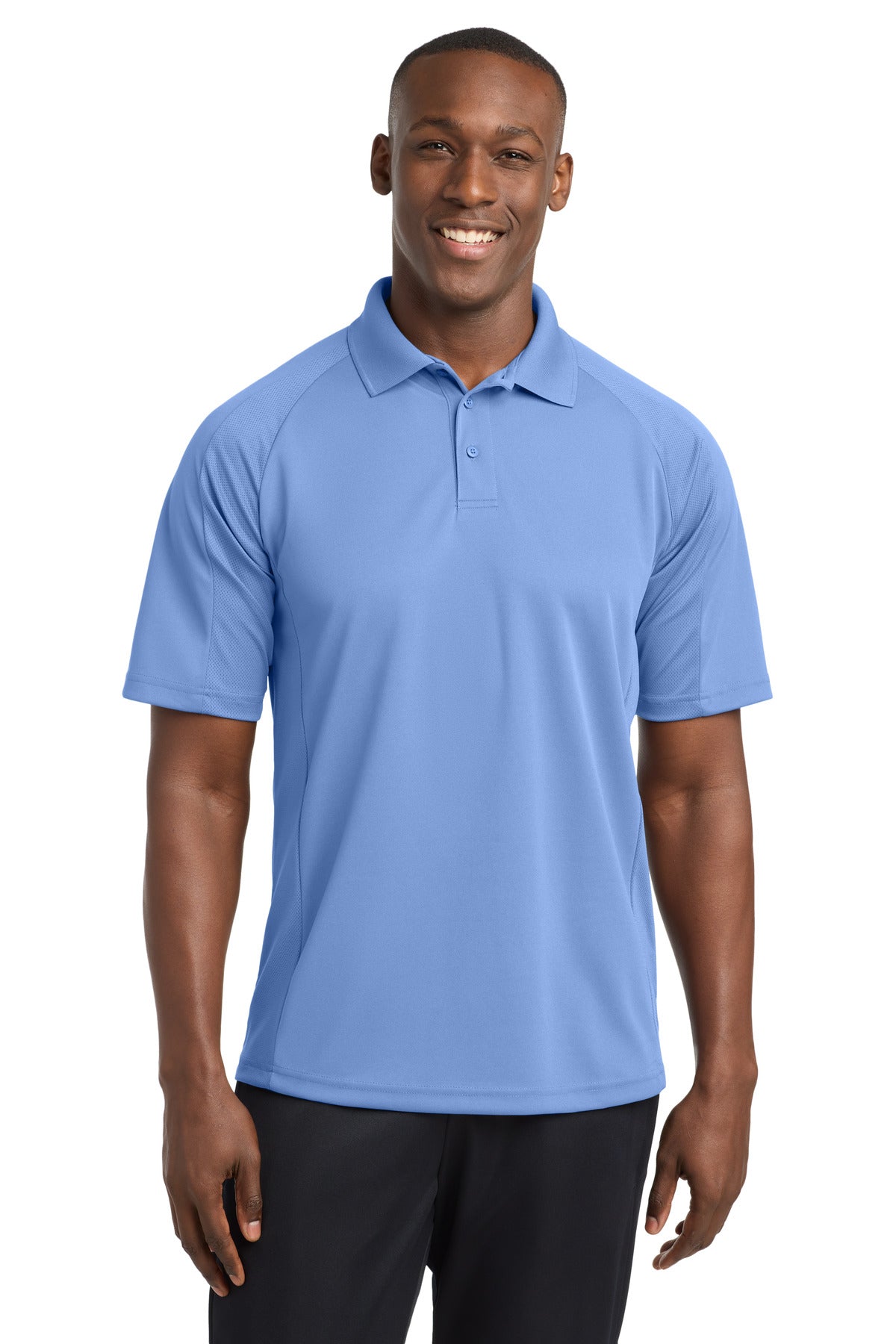 Custom logo Sport-Tek® Dri-Mesh® Pro Polo. T474 in Carolina Blue