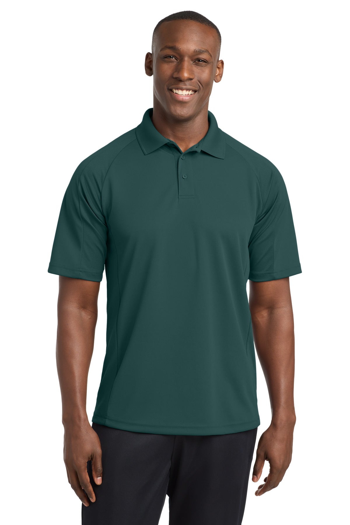 Custom logo Sport-Tek® Dri-Mesh® Pro Polo. T474 in Dark Green