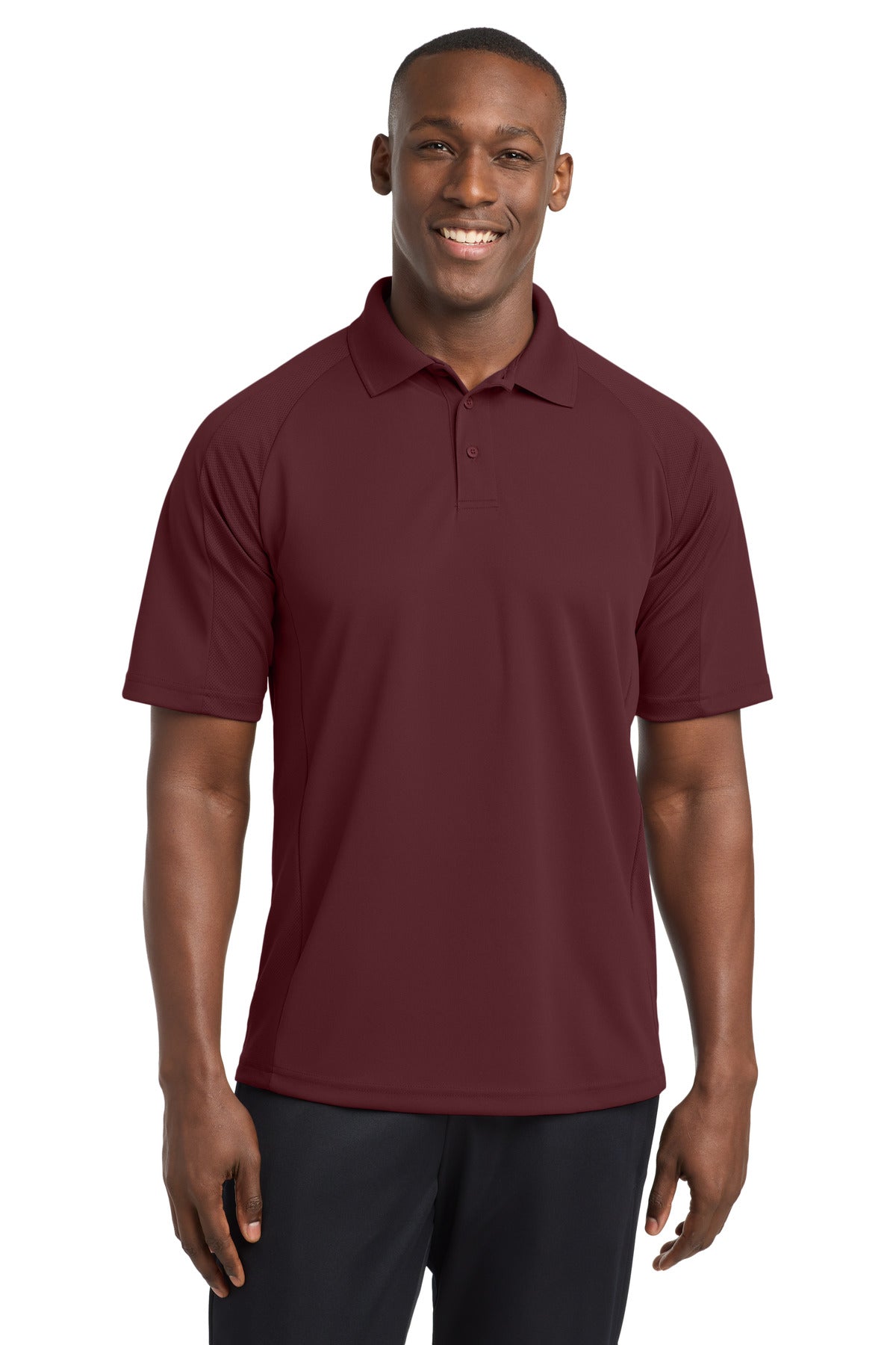 Custom logo Sport-Tek® Dri-Mesh® Pro Polo. T474 in Maroon