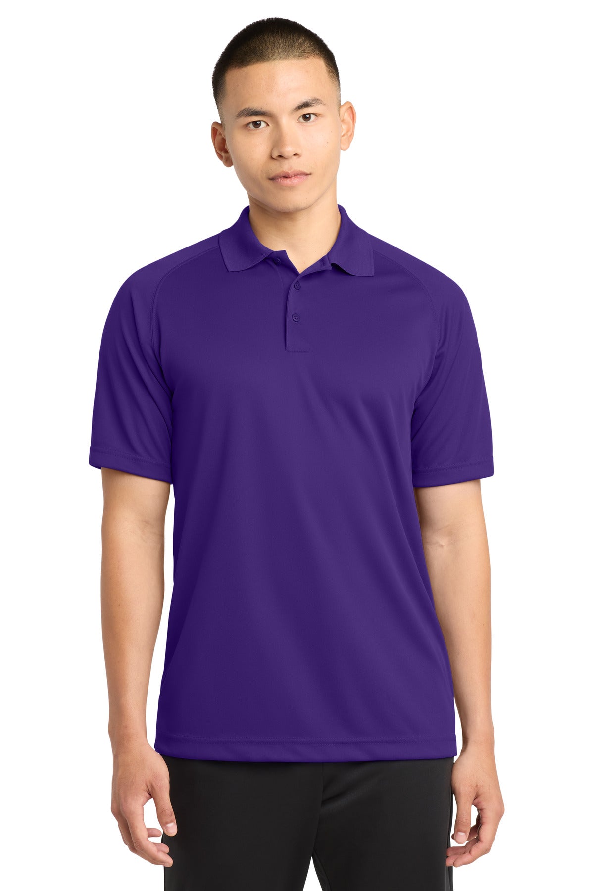 Custom logo Sport-Tek® Dry Zone® Raglan Polo. T475 in Purple