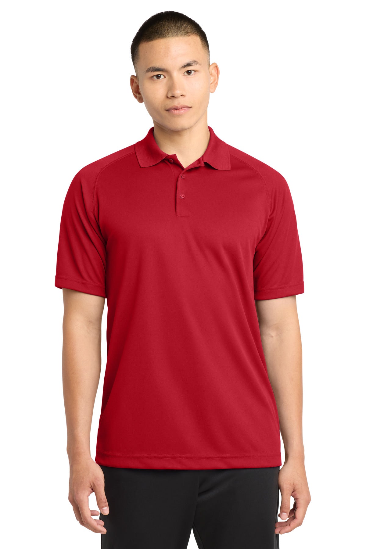 Custom logo Sport-Tek® Dry Zone® Raglan Polo. T475 in True Red