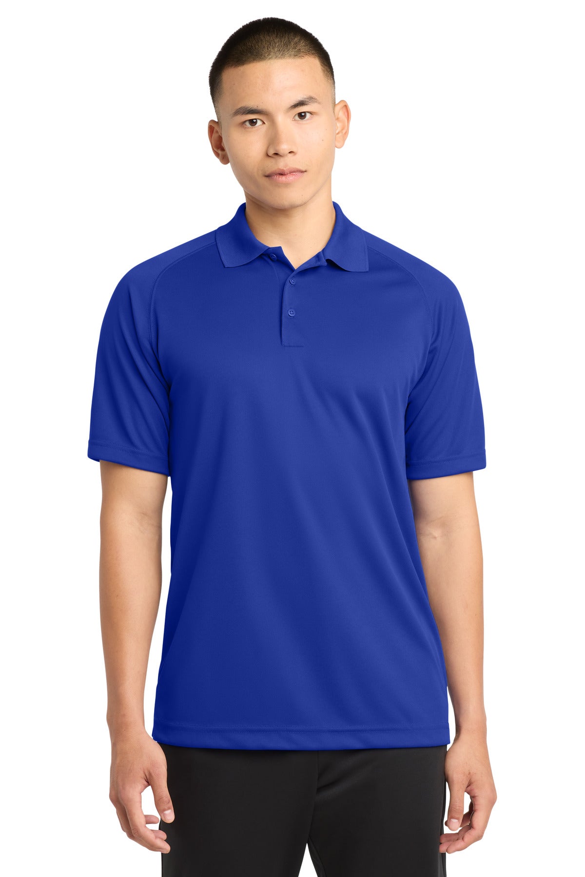 Custom logo Sport-Tek® Dry Zone® Raglan Polo. T475 in True Royal