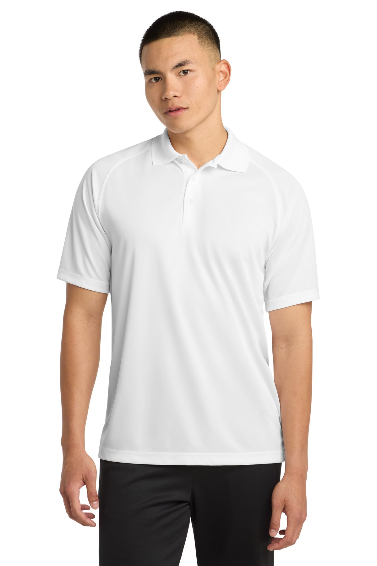 Custom logo Sport-Tek® Dry Zone® Raglan Polo. T475 in White