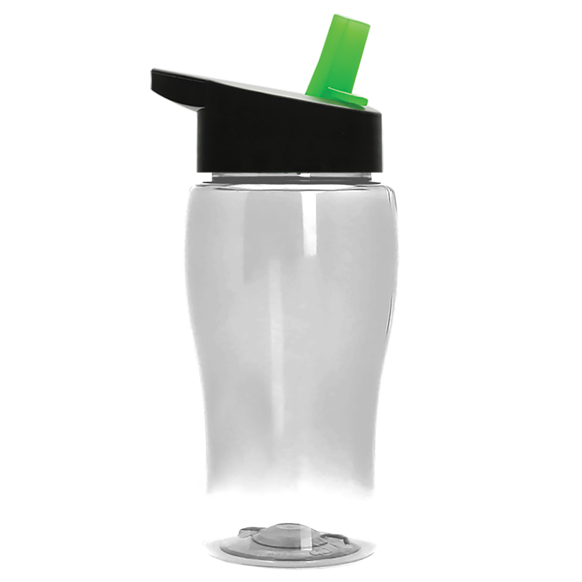 Custom logo Poly+ Jr. Transparent Bottle with Flip-Straw Lid - 18 oz.