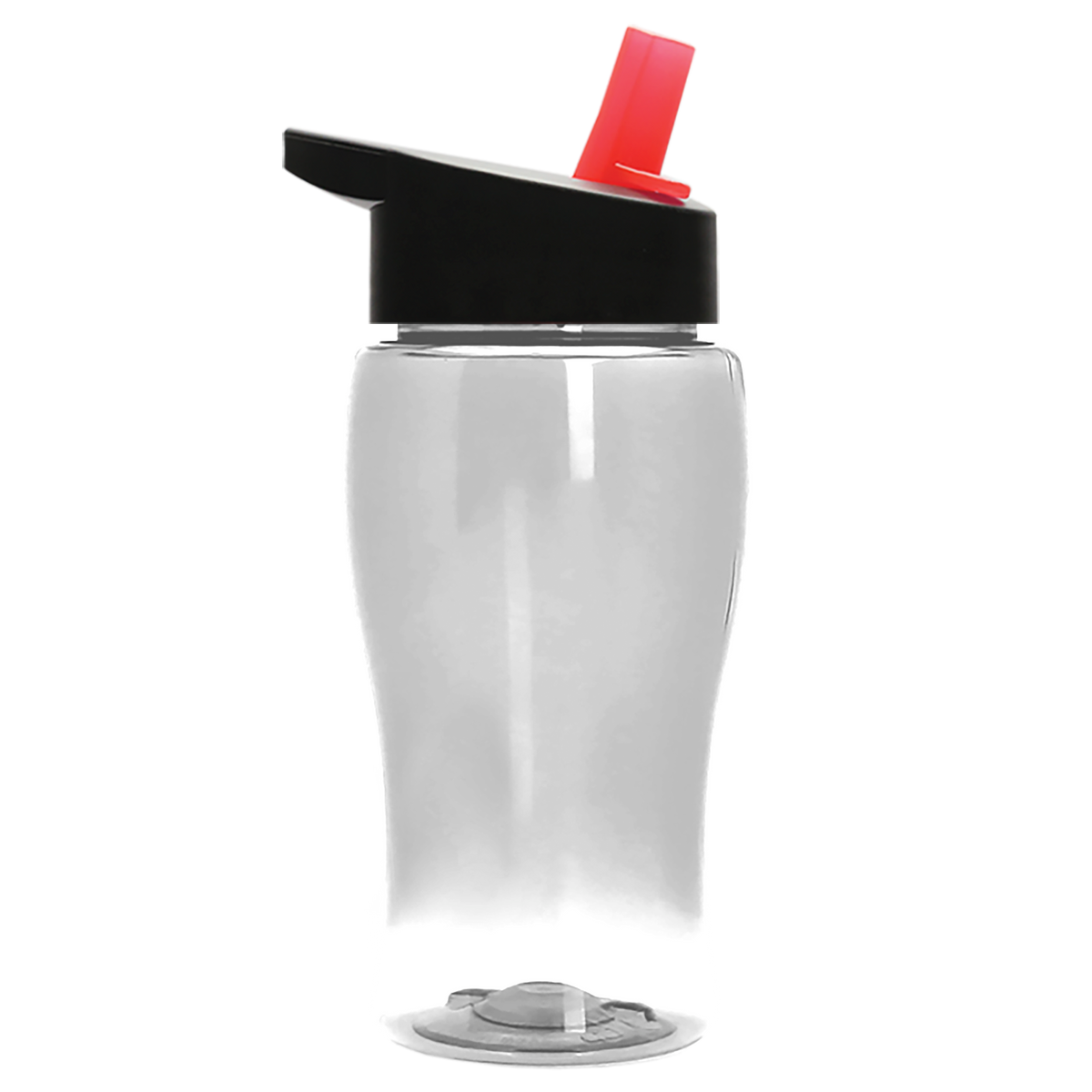 Custom logo Poly+ Jr. Transparent Bottle with Flip-Straw Lid - 18 oz.