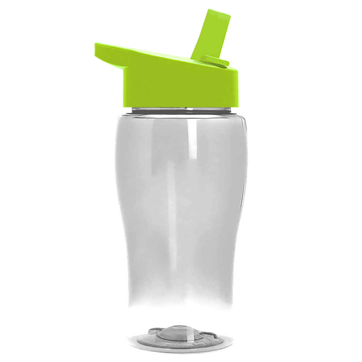 Custom logo Poly+ Jr. Transparent Bottle with Flip-Straw Lid - 18 oz.