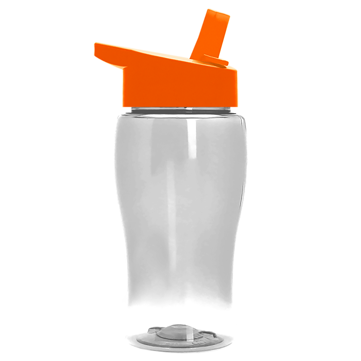 Custom logo Poly+ Jr. Transparent Bottle with Flip-Straw Lid - 18 oz.